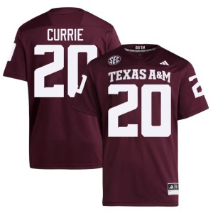 A&M College Football Maroon Stitched #20 Mens Adonyss Currie Jerseys 587175-954