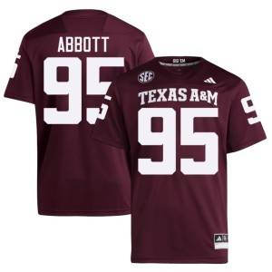 Texas A&M University Official #95 Mens Alex Abbott Maroon College Football Jerseys 143130-198