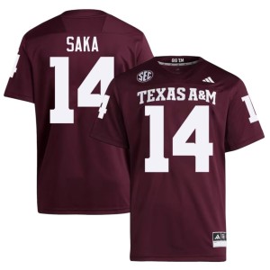 12th Man Mens College Football Official Anto Saka #14 Maroon Jerseys 247737-255