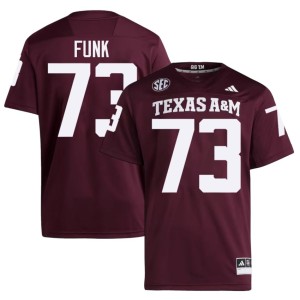 TAMU Maroon Ashton Funk #73 College Football Men High School Jersey 639030-296