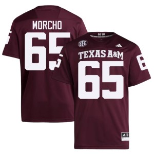 Aggies NCAA Avery Morcho Mens Maroon College Football #65 Jersey 744824-573