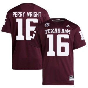 Texas A&M University Maroon Bryce Perry-Wright #16 Replica Men's College Football Jersey 377004-100