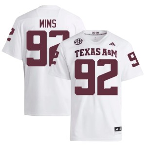 TAMU #92 College Football White Mens CJ Mims Limited Jersey 996472-357