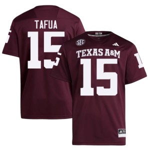Texas Aggies College Football Caleb Tafua Men #15 Maroon Player Jersey 145161-109