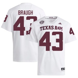 Texas Aggies College Football 2026-27 White #43 Men's Carter Braugh Jersey 914441-988