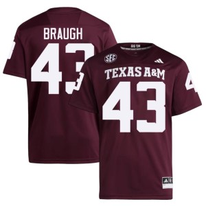 Aggies Embroidery Carter Braugh Maroon Men's #43 College Football Jerseys 285336-570