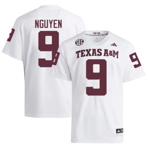 Texas A&M University Dat Nguyen College Football Player Men's White #9 Jersey 389263-842