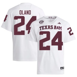 12th Man White Men's #24 David Olano Limited College Football Jerseys 587181-935