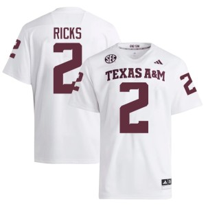 Texas A&M Aggies 2026-27 Dezz Ricks Mens White College Football #2 Jerseys 596383-757