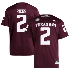 Texas A&M University College Football Stitched Mens #2 Dezz Ricks Maroon Jerseys 534911-284