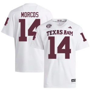 12th Man College Football Men's Embroidery Eli Morcos #14 White Jerseys 294052-158