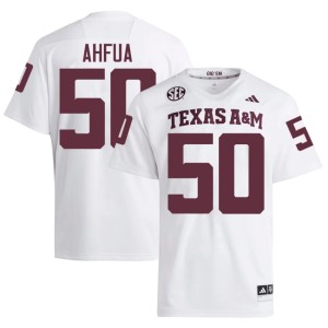 Texas A&M White Isendre Ahfua College Football #50 Men's High School Jerseys 697566-572
