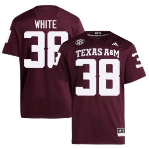 Texas A&M Maroon Jared White Embroidery College Football #38 Men's Jersey 653161-188