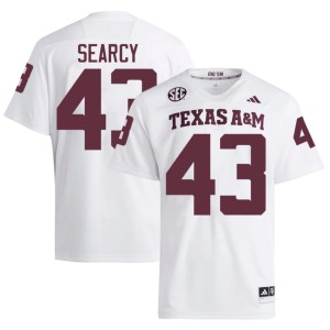 Texas A&M Aggies Mens College Football Replica #43 Jeremiah Searcy White Jerseys 817834-972