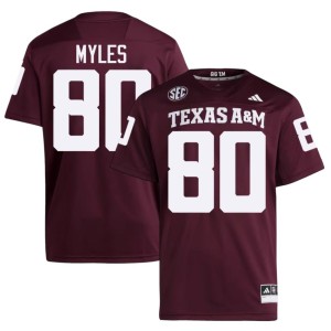 TAMU #80 Official Men's Jerome Myles Maroon College Football Jerseys 734816-575