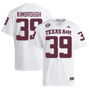 Texas Aggies #39 White John Kimbrough College Football Men's Embroidery Jersey 390614-933