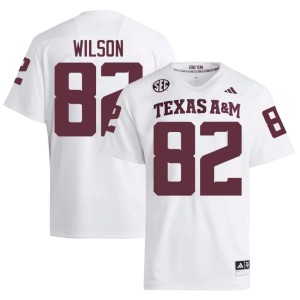 A&M Jonah Wilson #82 Limited White Men College Football Jersey 829094-336
