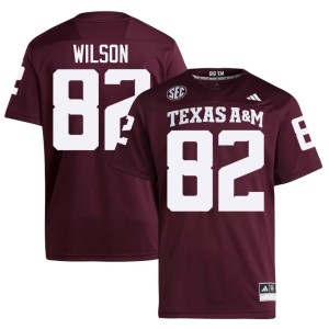 Texas Aggies Game Jonah Wilson College Football Maroon #82 Men Jerseys 886324-887