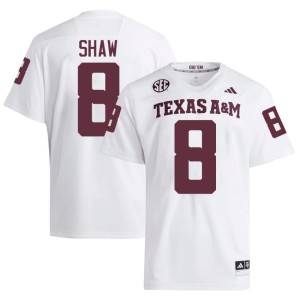 Texas A&M University Mens Jordan Shaw #8 White NCAA College Football Jersey 402063-548