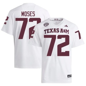 Texas A&M Men's #72 Joshua Moses College Football White NCAA Jerseys 782979-719