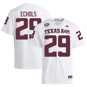 12th Man Justin Echols Men's Limited White #29 College Football Jersey 364689-680
