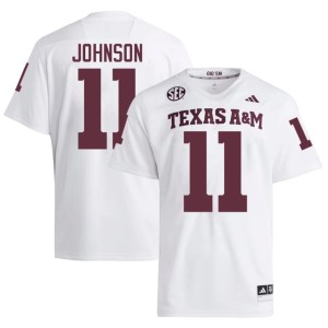 Texas A&M Kelshaun Johnson Men College Football #11 Alumni White Jerseys 751098-503