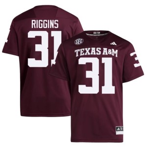 Texas College Football #31 Men's Kelvion Riggins Stitched Maroon Jersey 409378-897