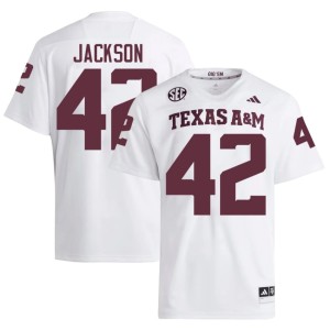 A&M Game Men Kendall Jackson College Football #42 White Jersey 453579-270