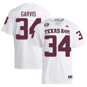 Texas A&M Kyle Garvis Men's White 2026 #34 College Football Jersey 724413-710