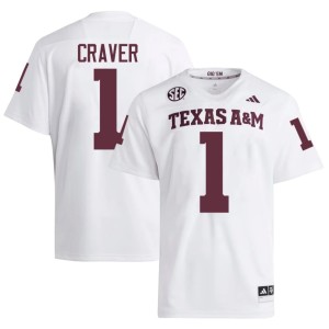 Texas Aggies Mario Craver Men's College Football White #1 Stitched Jerseys 567518-528