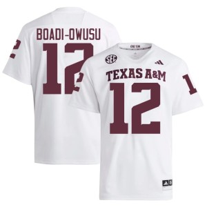 Texas A&M Aggies Mens Alumni White #12 Nana Boadi-Owusu College Football Jersey 394130-207