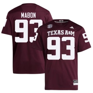 Texas A&M Aggies Nathan Mabon Stitched #93 College Football Men Maroon Jersey 909855-274