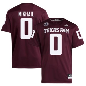 Texas A&M Men Embroidery Maroon College Football #0 Noah Mikhail Jerseys 336772-921
