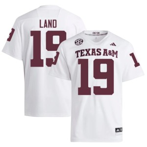 Texas A&M Aggies Mens College Football White #19 Paxton Land Stitched Jersey 581167-913