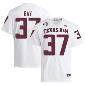 Texas A&M University Men College Football White #37 Peyton Gay Replica Jersey 675985-331