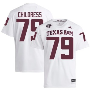 Texas A&M Stitched College Football Men's #79 White Ray Childress Jersey 446307-401