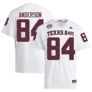 Aggies Richie Anderson White Men #84 College Football Player Jersey 787797-603