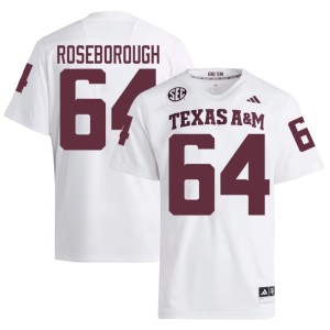 12th Man Sam Roseborough White Embroidery College Football #64 Men Jersey 834996-453