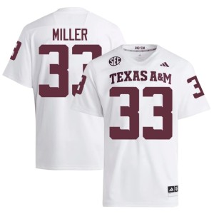 A&M Stitched College Football White #33 Men's Storm Miller Jersey 847746-256