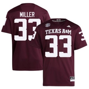 TAMU Mens 2026 Storm Miller Maroon College Football #33 Jerseys 506716-114