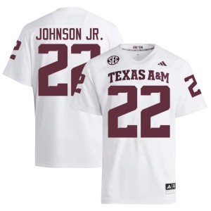 A&M White Tom Tom Johnson Jr. Player College Football #22 Men Jersey 838586-321