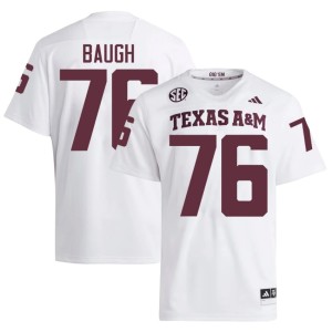 12th Man #76 White Men's College Football Embroidery Trovon Baugh Jersey 649861-729