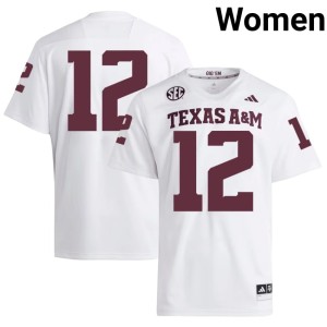 TAMU White Women's 12th Man #12 College Football Replica Jersey 607663-975