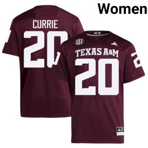 Texas A&M University #20 Women's Adonyss Currie Limited Maroon College Football Jerseys 801933-324