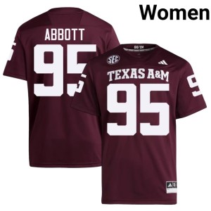 A&M Alex Abbott Maroon #95 Women College Football University Jerseys 824853-201