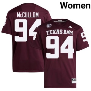 A&M Maroon #94 College Football Women Angelo McCullom Replica Jersey 651201-308