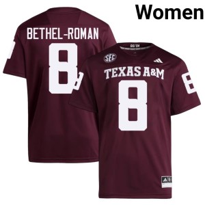 Texas Aggies NCAA Ashton Bethel-Roman #8 Maroon Womens College Football Jerseys 538624-654