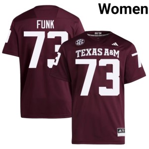 Texas A&M College Football Ashton Funk Player #73 Womens Maroon Jerseys 530407-326