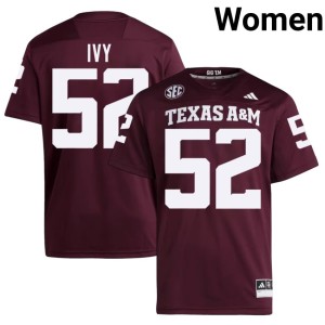 TAMU Maroon College Football #52 Blake Ivy Womens 2026-27 Jersey 280677-190