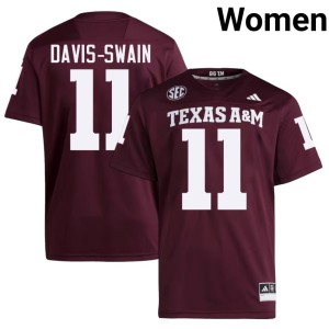 Texas A&M University Maroon Brandon Davis-Swain College Football NCAA Womens #11 Jersey 354057-342